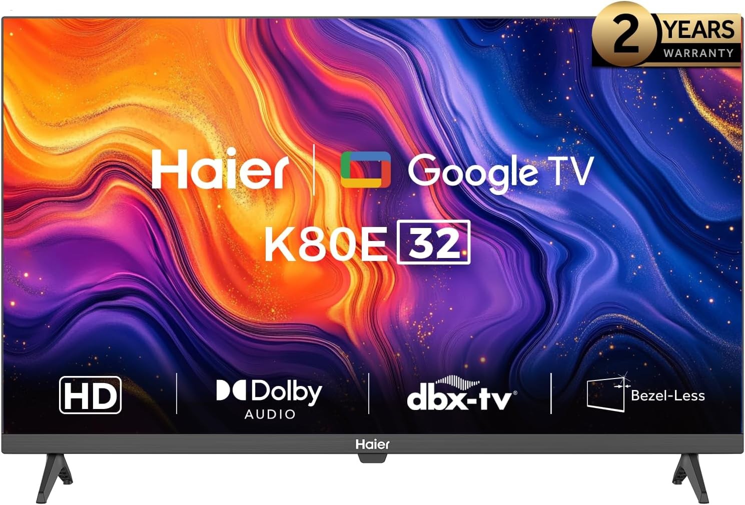 Haier 32 Inch HD LED Smart TV Built-in Receiver, Black - H32K80E